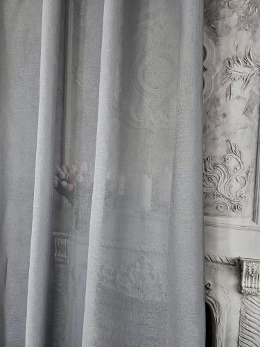 ZASŁONY SZRON LEN BATYST SZARY DO 300CM