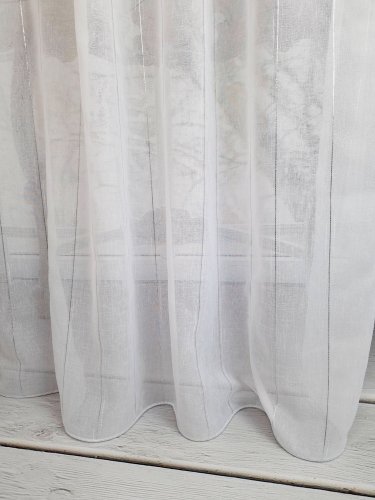 FIRANA BIAŁA SREBRNY PAS NITKA 300CM