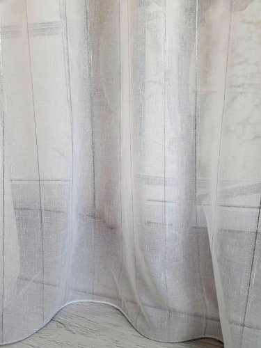 FIRANA BIAŁA SREBRNY PAS NITKA 300CM