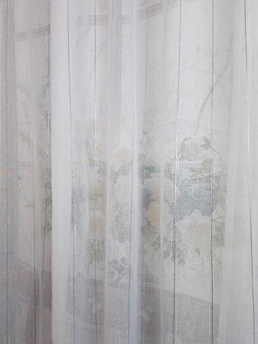 FIRANA BIAŁA SREBRNY PAS NITKA 300CM