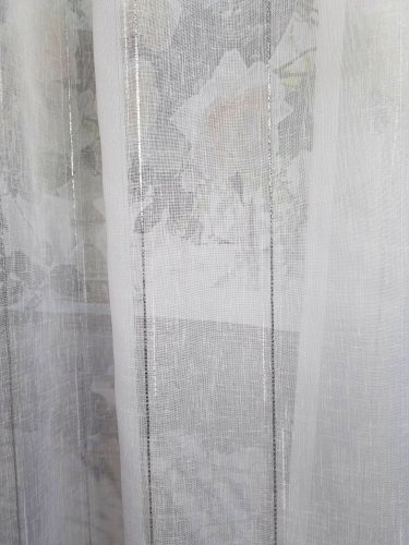 FIRANA BIAŁA SREBRNY PAS NITKA 300CM