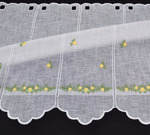 ZAZDROSTKA PANEL HAFT ŻÓŁTE KWIATUSZKI 35CM/60CM  (cena za 0,50mb)