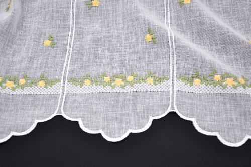 ZAZDROSTKA PANEL HAFT ŻÓŁTE KWIATUSZKI 35CM/60CM  (cena za 0,50mb)