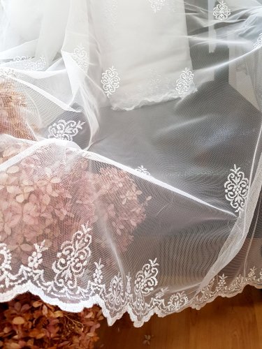 FIRANA SIATKA TIUL OLIWIA ZE SREBRNĄ NITKĄ  DO 280CM