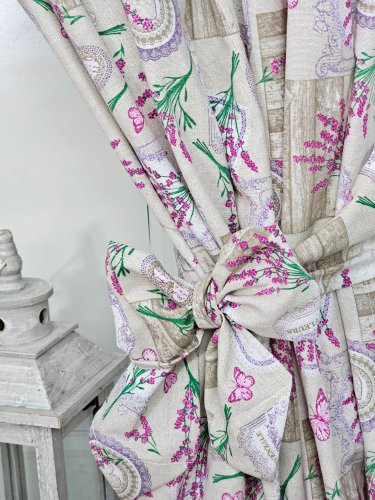 ZAKOSTYL ZASŁONY + LAMBREKIN LAWENDA PROWANSJA