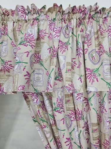 ZAKOSTYL ZASŁONY + LAMBREKIN LAWENDA PROWANSJA