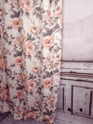 ZASŁONA RÓŻE BRĄZOWE SZER.140cm