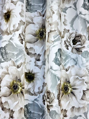 ZASŁONY KWIAT BRĄZ SZARY  DO 130-280CM