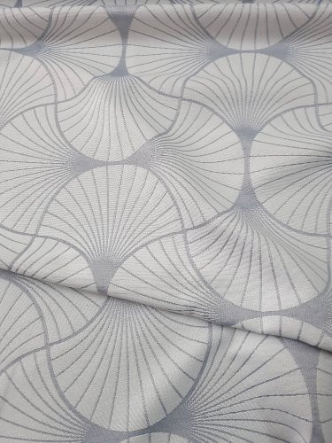 Tkanina ekskluzywna srebrna gruby żakard geometric 1mb