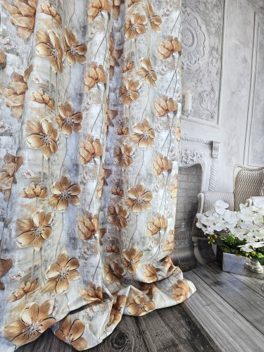 ZASŁONA KWIAT DIAMENT (5WZORÓW)  SZER.140cm