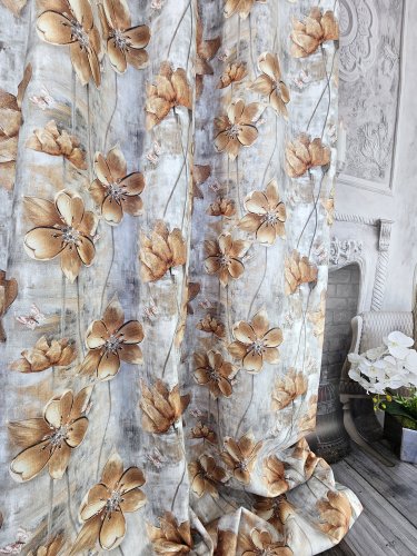 Zasłona kwiat diament (5wzorów)  szer.140cm