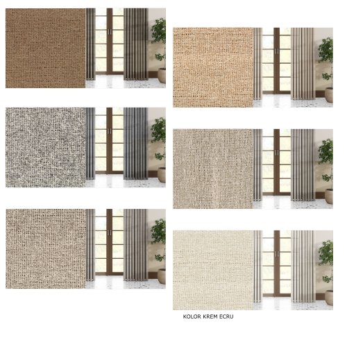 ZASŁONY 6KOLORÓW NATURALNA BOHO SIATKA ECRU DO 300CM