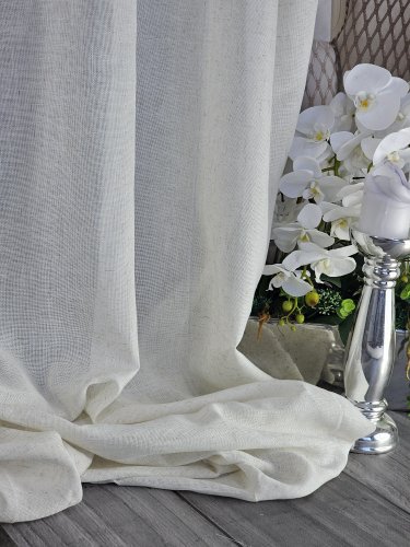 Zasłona z dodatkiem lnu naturalna melanż boho  do 300cm