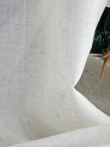 ZASŁONA Z DODATKIEM LNU NATURALNA MELANŻ BOHO  DO 300CM