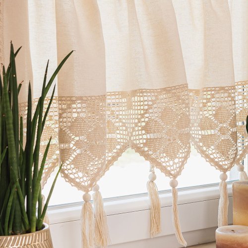 ZAZDROSTKA RACHELA KORONKA AŻUR  KREM 150cm wys.45/75/90cm