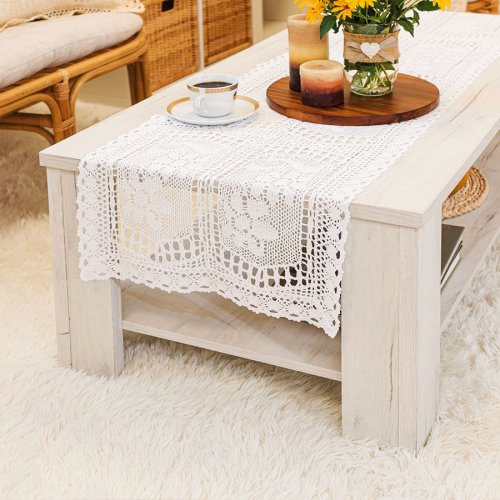 BIEŻNIK OBRUS INKA BIEL KORONKA 