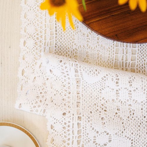 BIEŻNIK OBRUS INKA BIEL KORONKA 