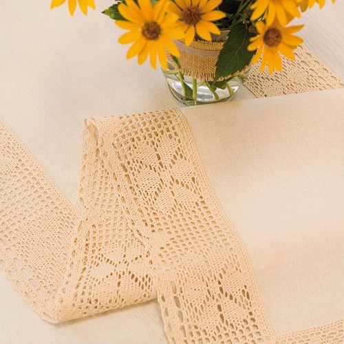 BIEŻNIK OBRUS RACHELA KREM KORONKA 