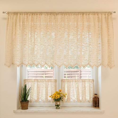 ZAZDROSTKA INKA KORONKA AŻUR  KREM 200cm