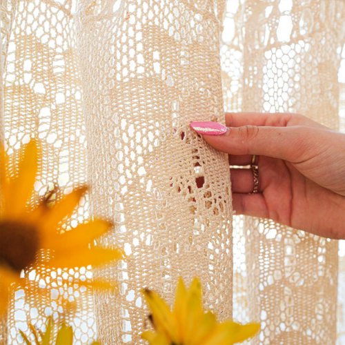 ZAZDROSTKA INKA KORONKA AŻUR  KREM 200cm