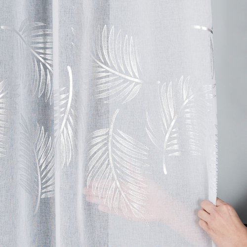 FIRANA ETAMINA SREBRNE LIŚCIE 280CM