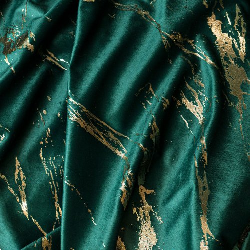 ZASŁONA MARMA NADRUK ZŁOTO /BUTELKOWA ZIELEŃ  DO 300CM