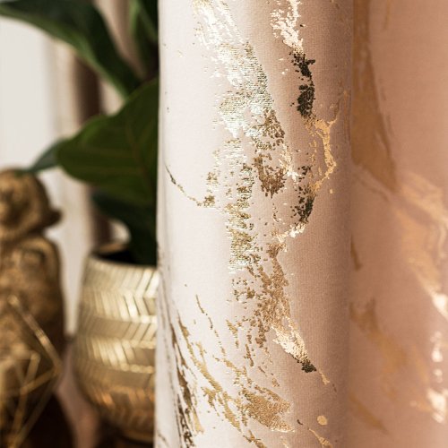 ZASŁONA MARMA NADRUK ZŁOTO J.BEŻOWY DO 300CM