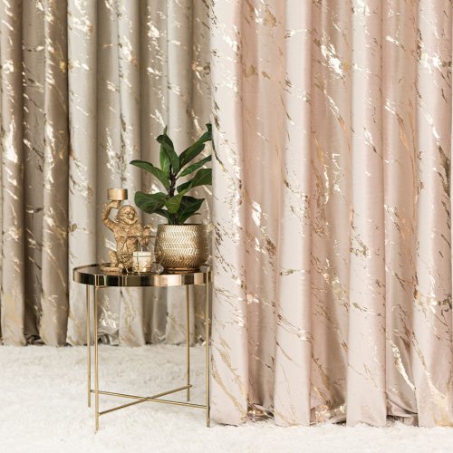 ZASŁONA MARMA NADRUK ZŁOTO J.BEŻOWY DO 300CM