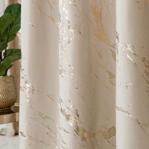 ZASŁONA MARMA NADRUK ZŁOTO /J.KREMOWY  DO 300CM