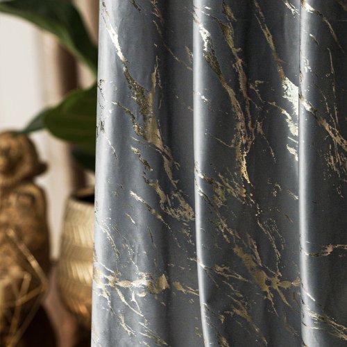 ZASŁONA MARMA NADRUK ZŁOTO J.SZARY  DO 300CM