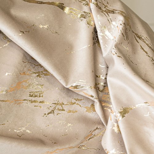 ZASŁONA MARMA NADRUK ZŁOTO /C.KREMOWY  DO 300CM