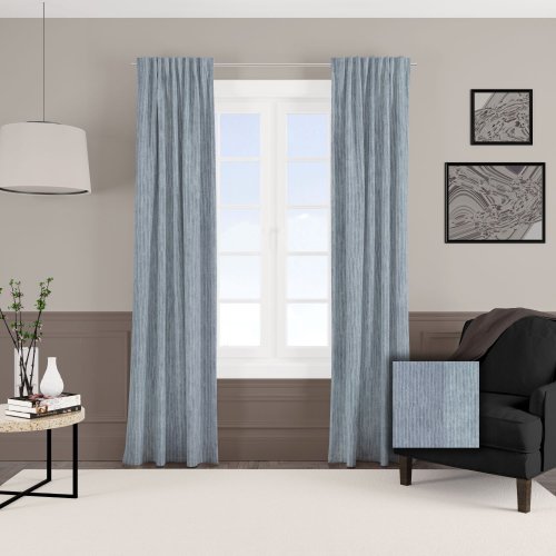 ZASŁONA DWUSTRONNA RIVER PASTELOWY NIEBIESKI (KOLOR 013) JAK SZTRUKS