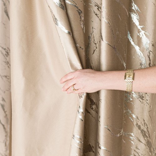 Zasłona marma nadruk srebro/c. beżowy do 300cm