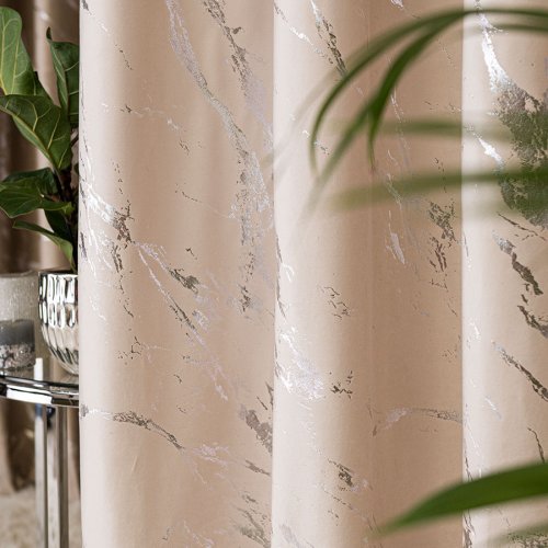 ZASŁONA MARMA NADRUK SREBRO/KREMOWY DO 300CM