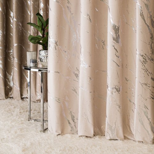 ZASŁONA MARMA NADRUK SREBRO/KREMOWY DO 300CM