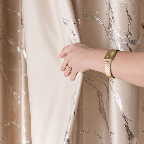 ZASŁONA MARMA NADRUK SREBRO/KREMOWY DO 300CM