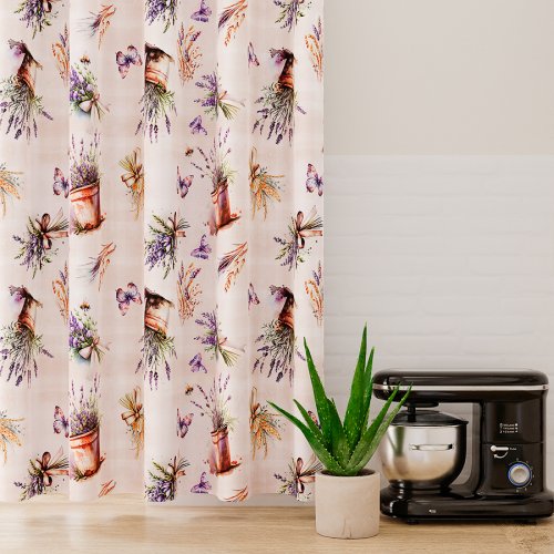 Zasłona wiosna lawenda beż szer.150cm