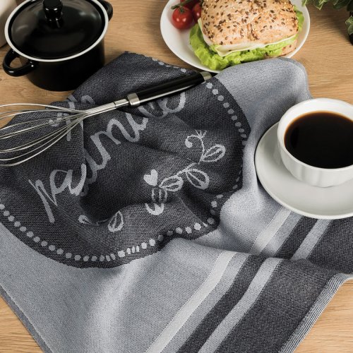 Ścierka kuchenna 50x70cm 1szt HANDMADE SZARA 001