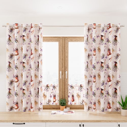 Zakostyl zasłony + zazdrostka wiosna lawenda beż