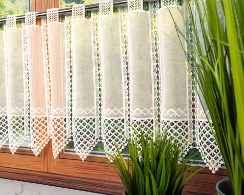 ZAZDROSTKA ETAMINA APLIKACJA ECRU  40/65/90/120CM  (cena za 0,50mb)