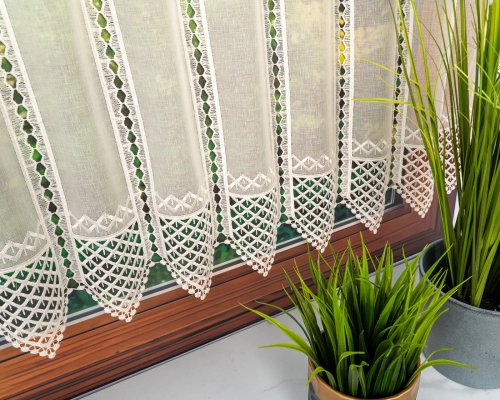 ZAZDROSTKA ETAMINA APLIKACJA ECRU  40/65/90/120CM  (cena za 0,50mb)