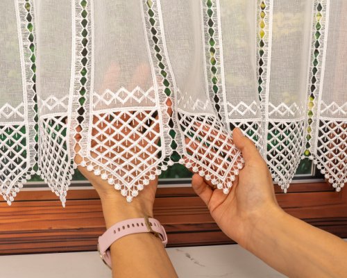 ZAZDROSTKA ETAMINA APLIKACJA ECRU  40/65/90/120CM  (cena za 0,50mb)