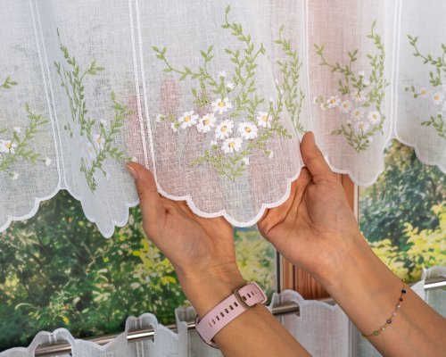 ZAZDROSTKA NATURAL HAFTOWANE STOKROTKI  35/60/90CM  (cena za 0,50mb)