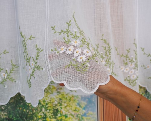 ZAZDROSTKA NATURAL HAFTOWANE STOKROTKI  35/60/90CM  (cena za 0,50mb)