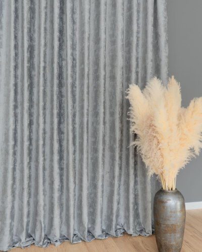 Zasłona gloss velur błysk druk grey do 300cm
