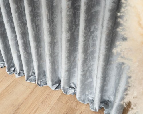 ZASŁONA GLOSS VELUR BŁYSK DRUK grey DO 300CM