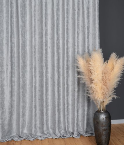 Zasłona gloss velur błysk druk steel do 300cm