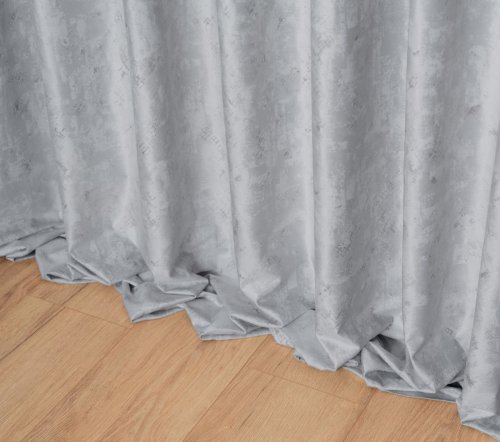 ZASŁONA GLOSS VELUR BŁYSK DRUK steel DO 300CM