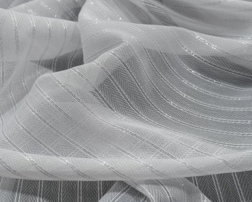 FIRANA JODEŁKA LINIE PION TŁO BIEL-SREBRO OŁ. 300CM