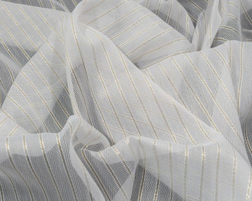 FIRANA JODEŁKA LINIE PION TŁO BIEL-ZŁOTO OŁ. 300CM